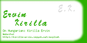 ervin kirilla business card